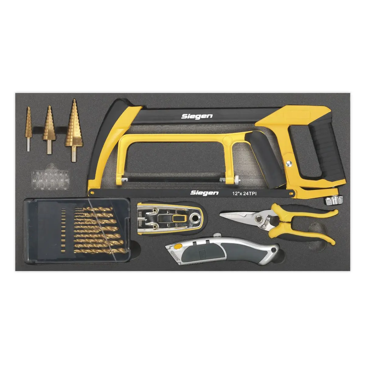 Siegen by Sealey Tool Tray with Cutting & Drilling Set 28pc - Image 3