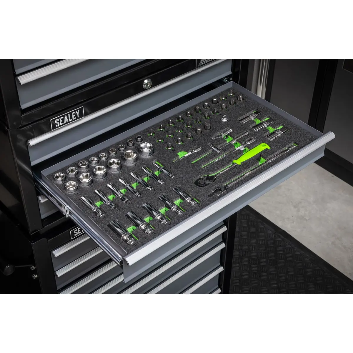 Siegen by Sealey Tool Tray with Socket Set 62pc 3/8"Sq Drive Metric - Image 2