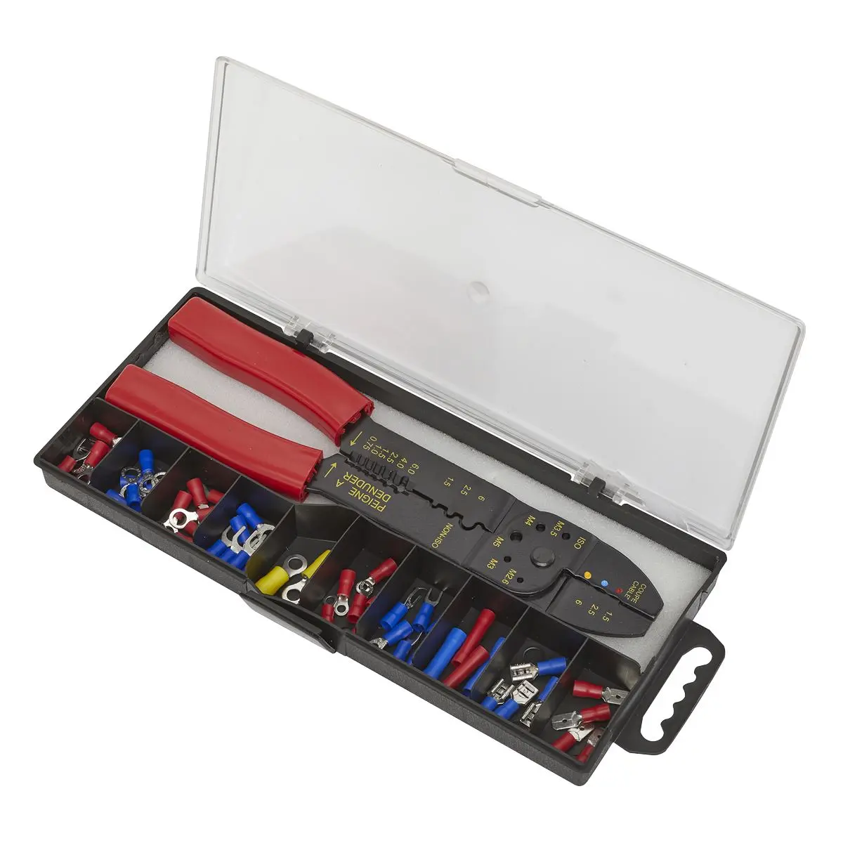 Siegen Crimping Tool Set with Terminals and Connectors in Storage Case - Image 2
