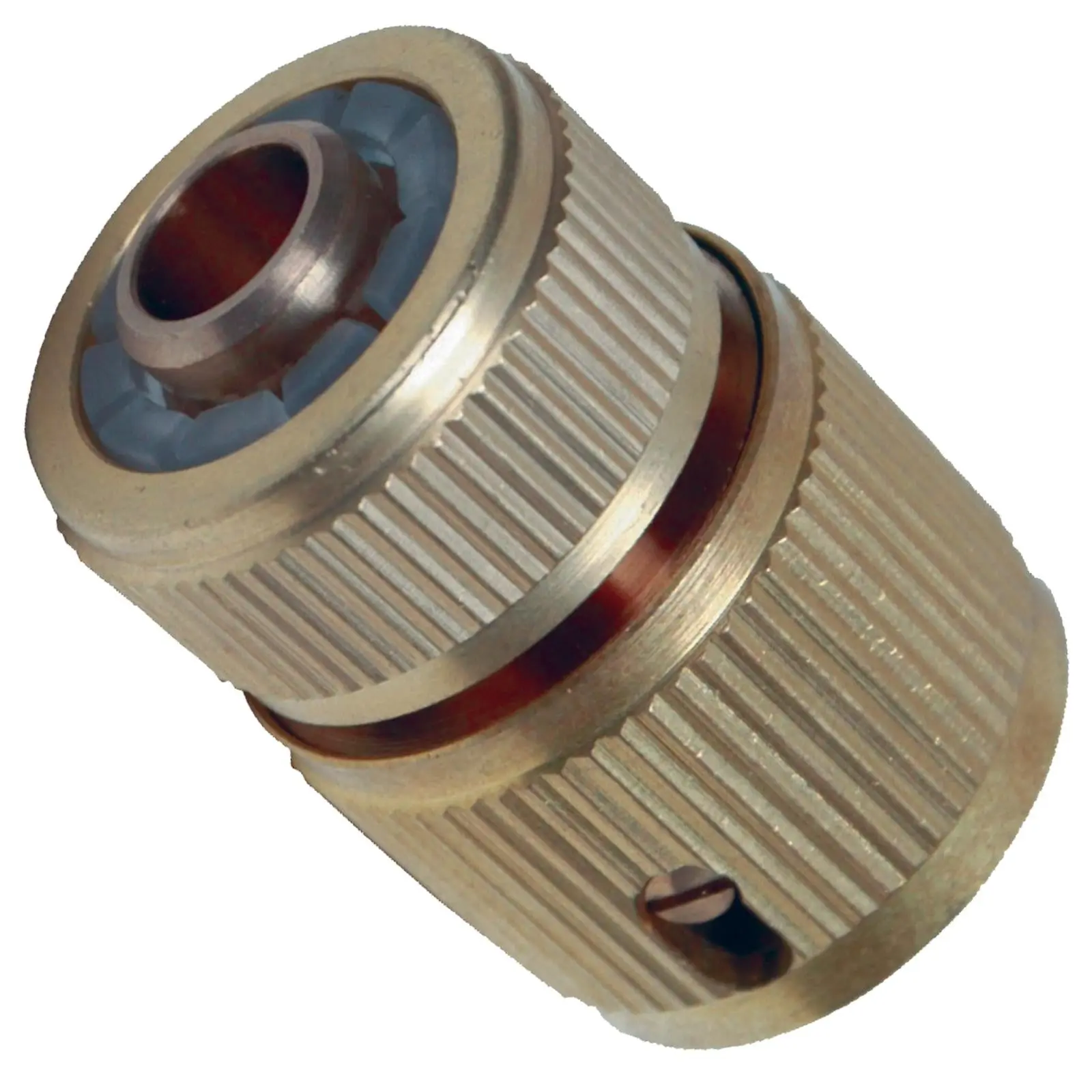 Silverline 1/2" Auto Stop Brass Quick Garden Hose Connector Female