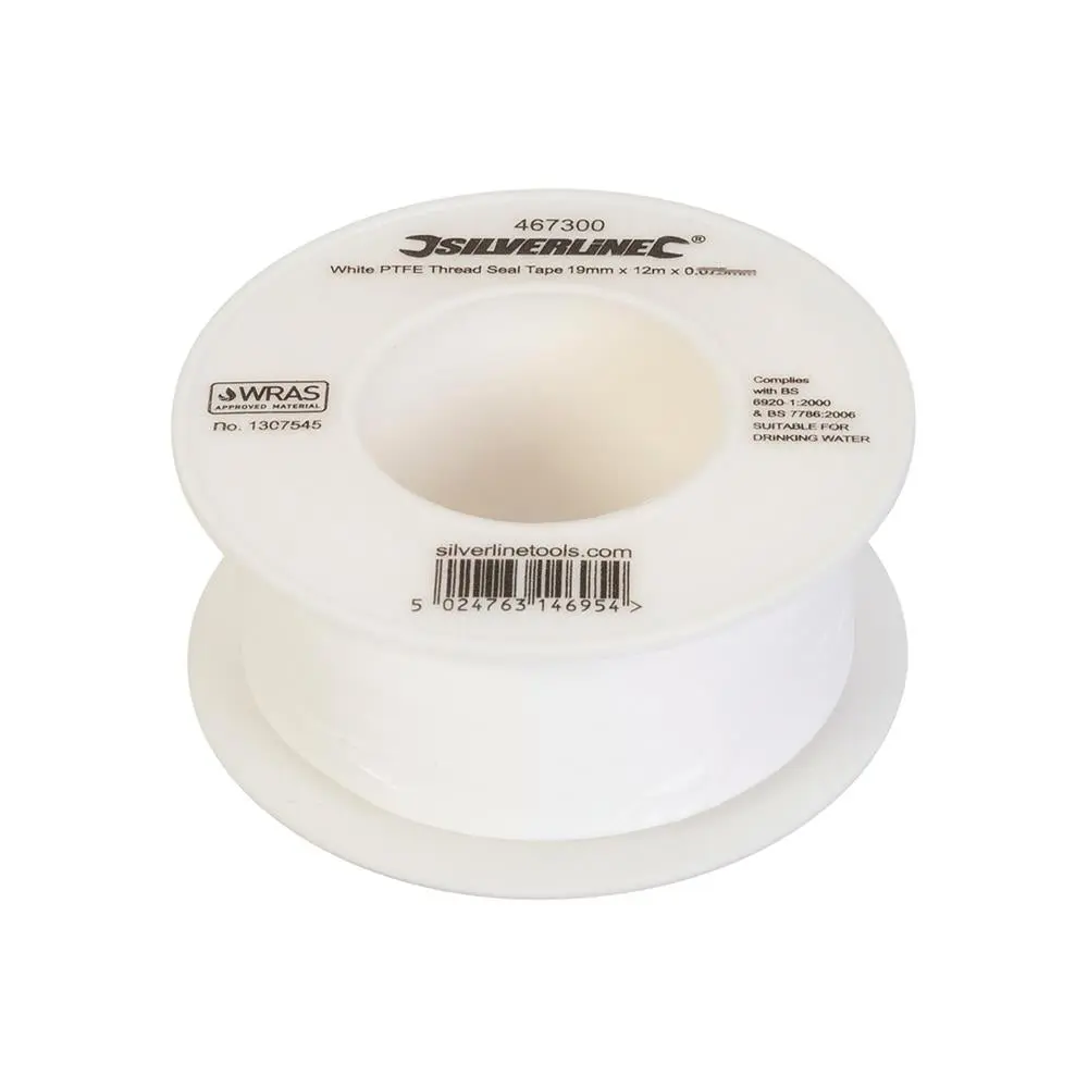 Silverline 1 Roll White PTFE Thread Seal Tap Water Plumbing 19mm x 12m - Image 4