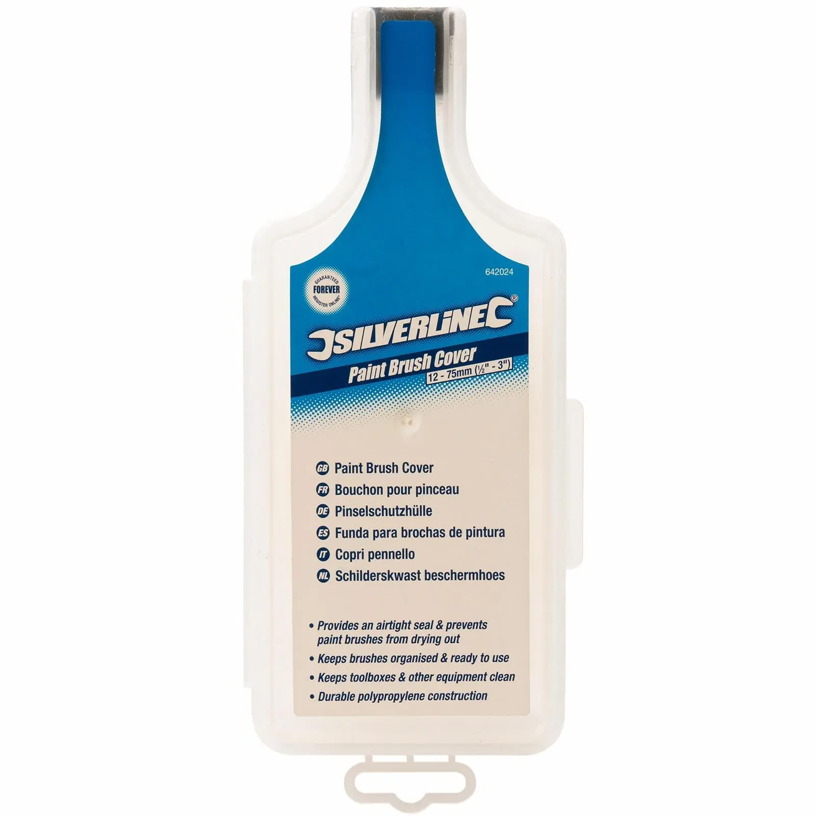 Silverline 12-75mm Paint Brush Cover Decorating Airtight Seal Storage - Image 3