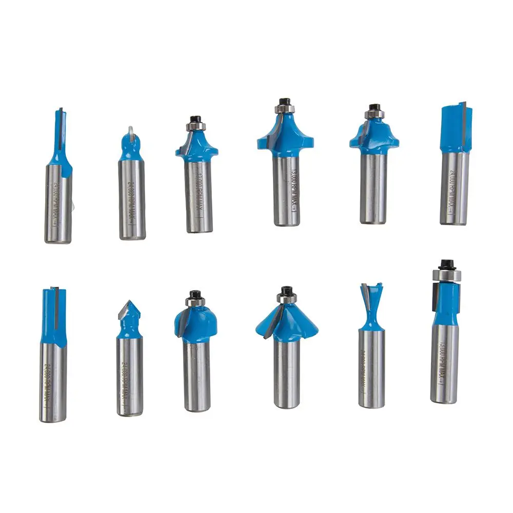 Silverline 12 Piece 12mm Shank TCT Router Bit Set In Wooden Case Cutter Cove - Image 3