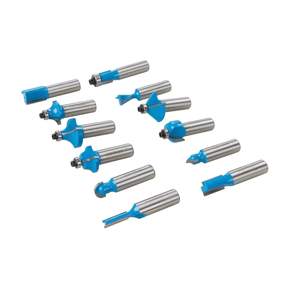 Silverline 12 Piece 12mm Shank TCT Router Bit Set In Wooden Case Cutter Cove - Image 4