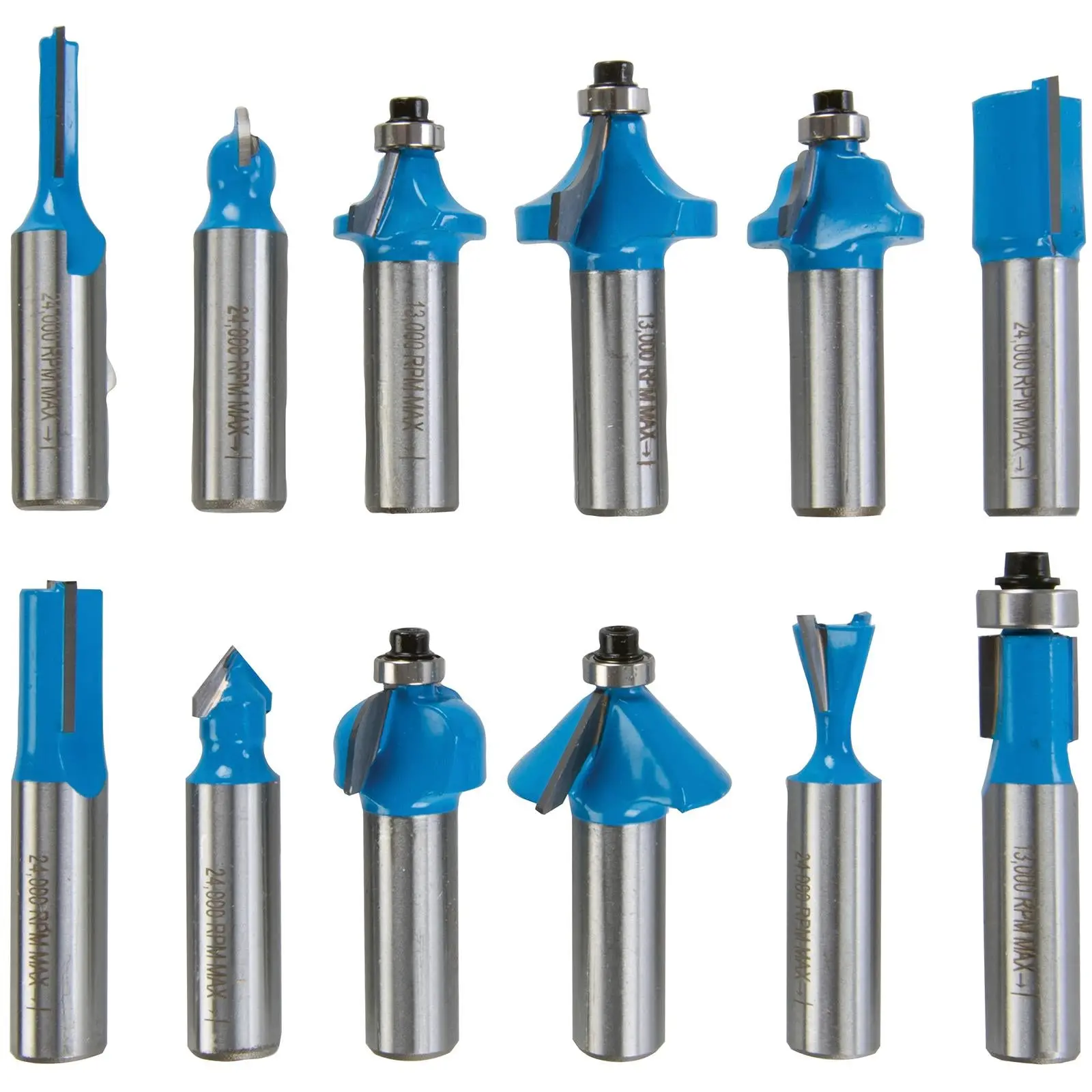 Silverline 12 Piece 12mm Shank TCT Router Bit Set In Wooden Case Cutter Cove - Image 7