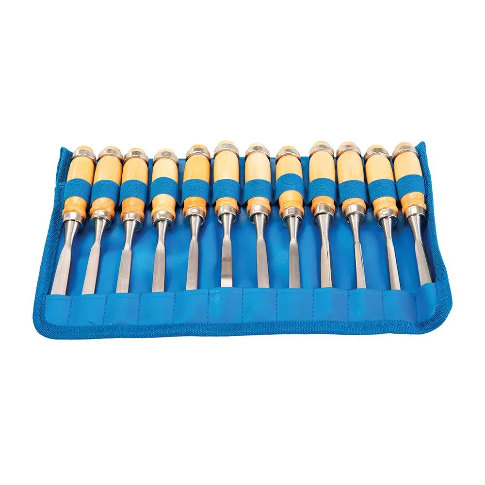 Silverline 12 Piece 200mm Precision Wood Carving Chisels Woodwork - Image 9