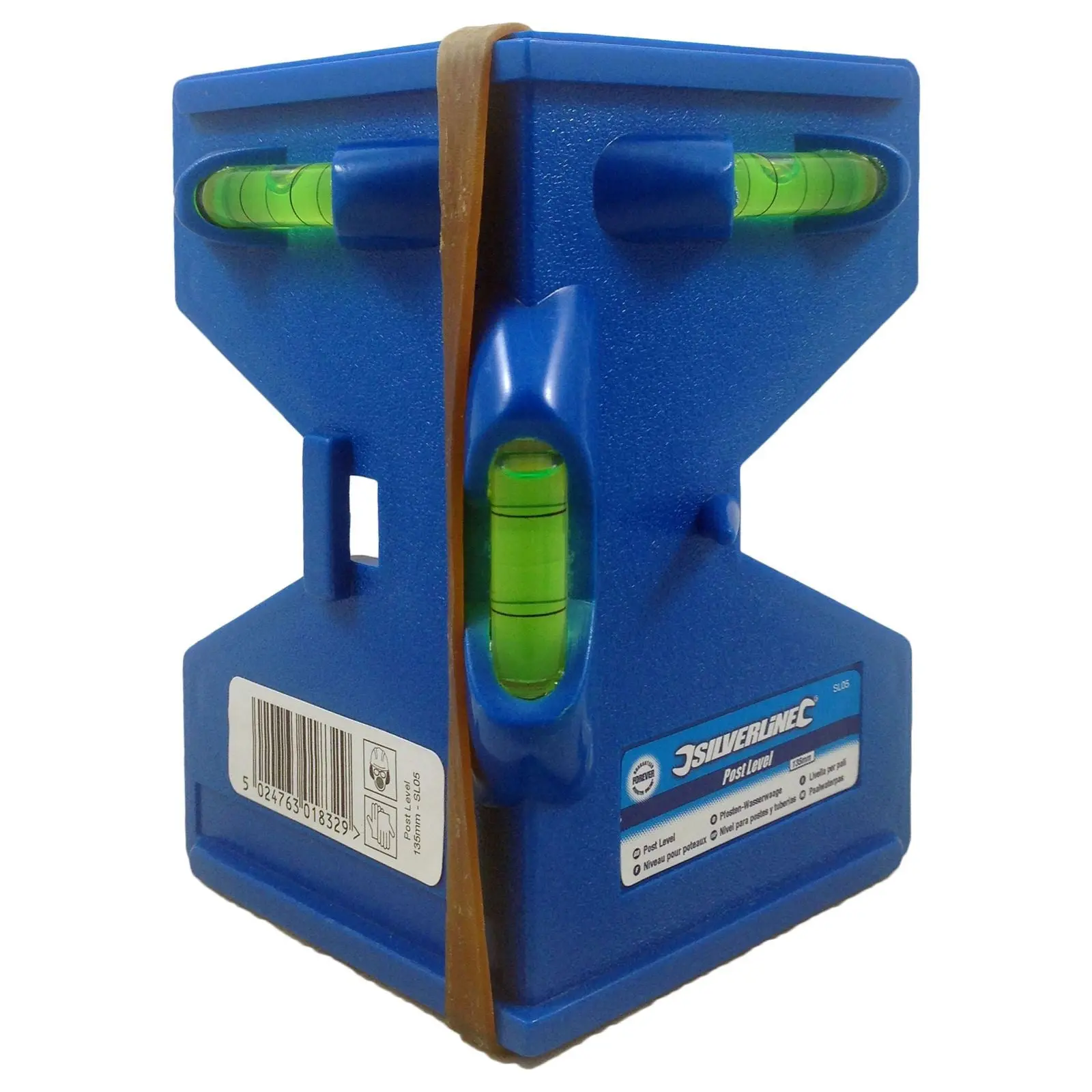 Silverline 135mm Post Level With Elastic Band Spirit Measuring - Image 2