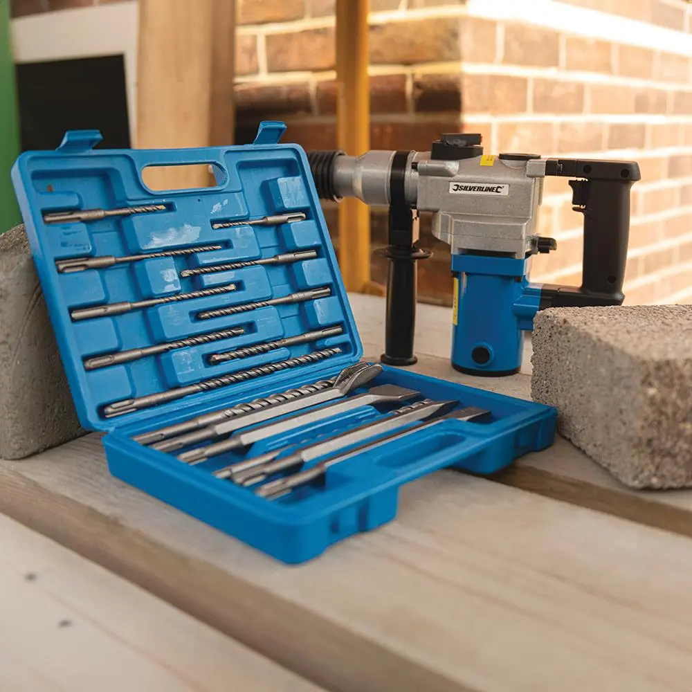 Silverline 15 Piece SDS+ Masonry Drill & Steel Set Chisel Bit Set Steel 5.5mm-16mm - Image 2