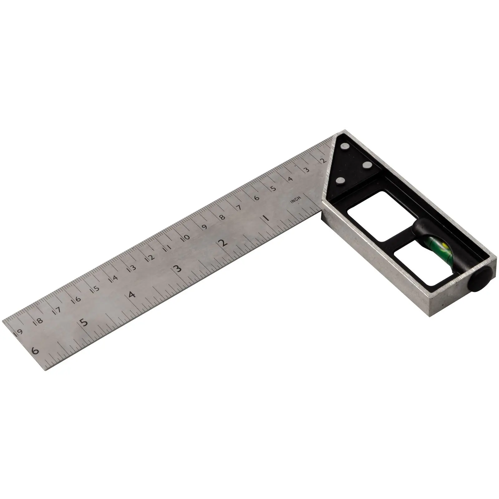 Silverline 150mm Tri & Mitre Square With Spirit Level Imperial Metric Measure - Image 2