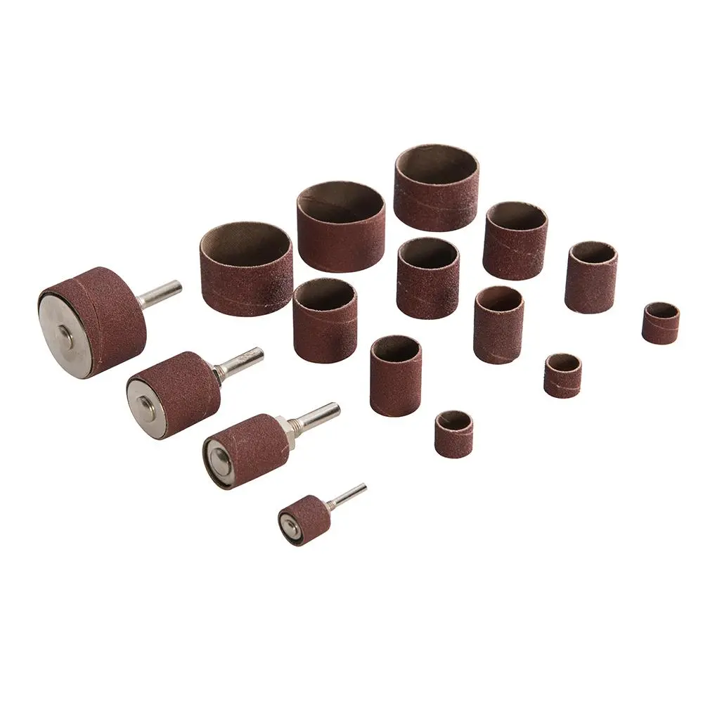 Silverline 20 Piece Drum Sanding Kit Sander Sleeves Sheets Rubber Bands Power Drill - Image 2
