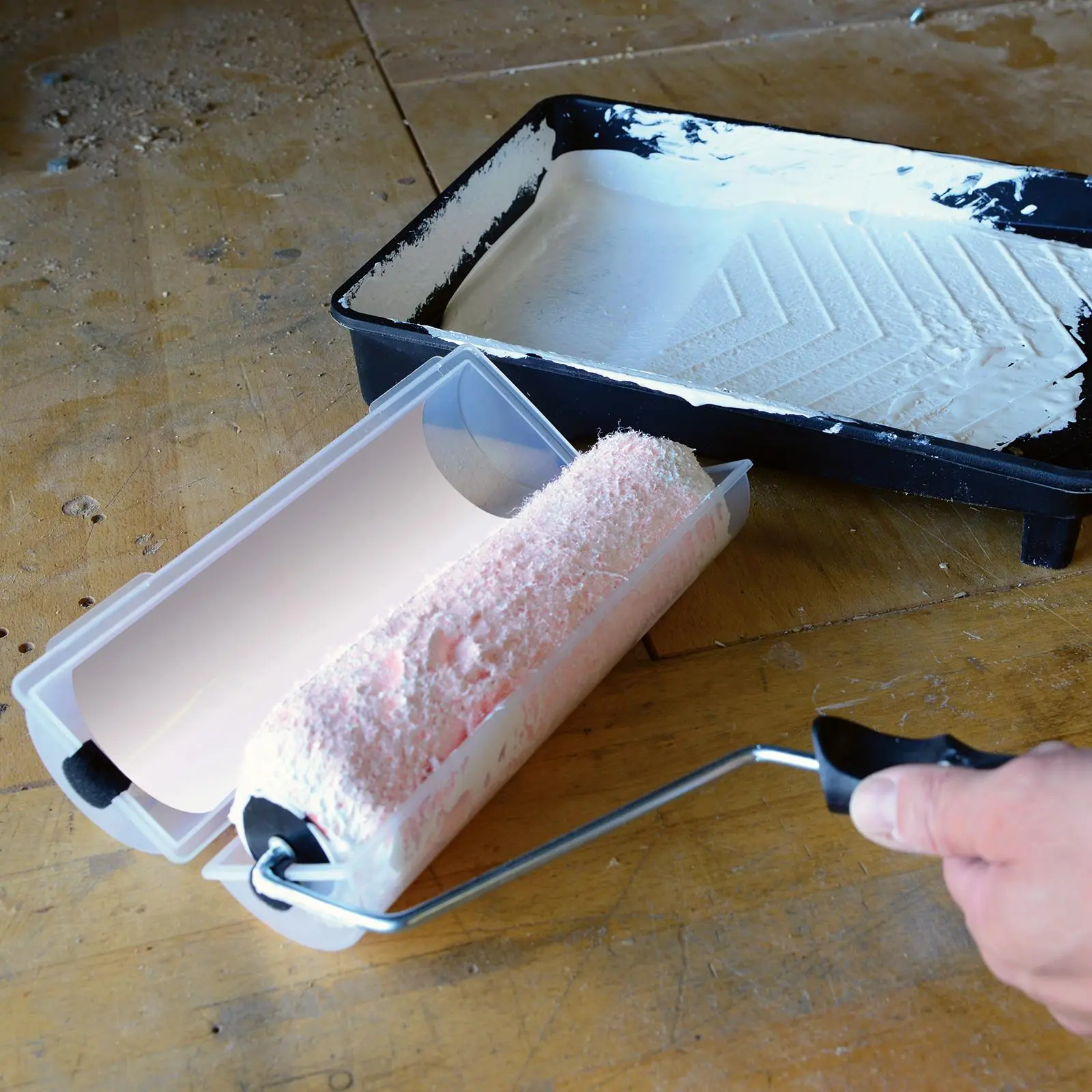 Silverline 230mm (9") Paint Roller Cover Decorating Airtight Seal Cleaner - Image 3