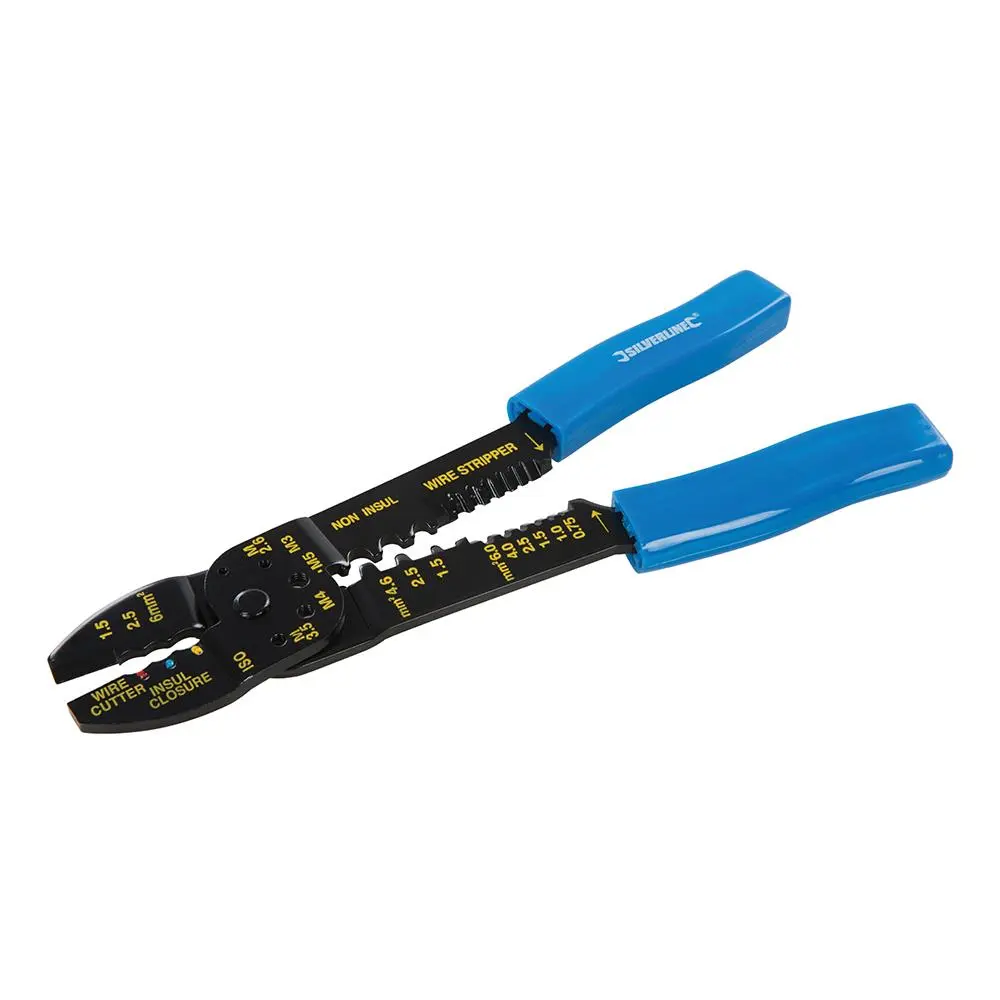 Silverline 230mm Crimping & Stripping Pliers Insulated Terminals