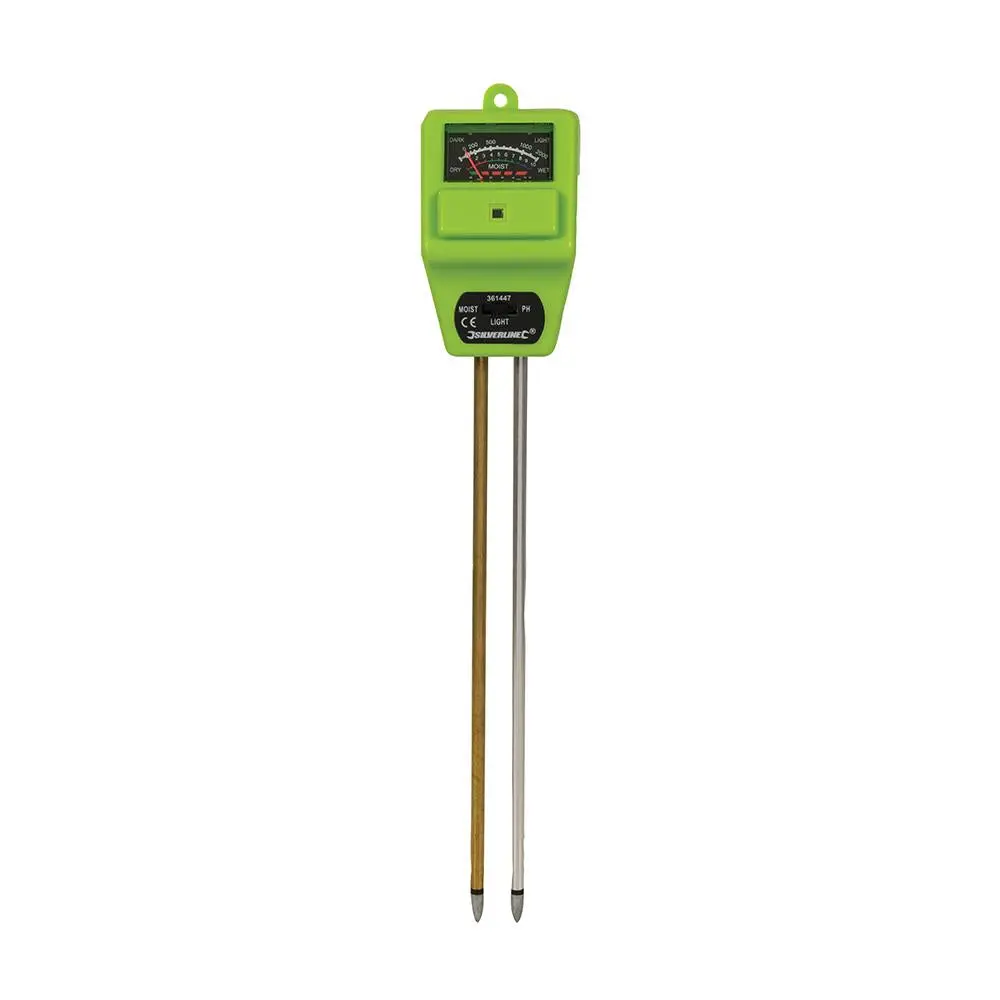 Silverline 3 in 1 Soil Tester Plant Moisture Light PH Acid Solar Powered - Image 4
