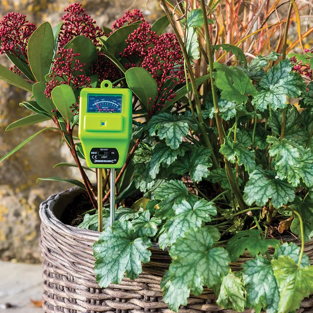 Silverline 3 in 1 Soil Tester Plant Moisture Light PH Acid Solar Powered - Image 5
