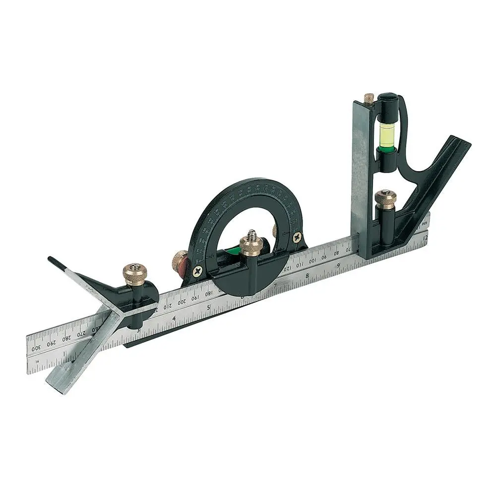 Silverline 300mm Combination Square Set Spirit Level Metric Imperial Scriber - Image 4