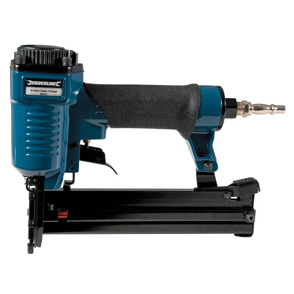 Silverline 32mm Air Nailer Stapler 18 Gauge 10-32mm Staple Nail Gun Power Tool - Image 4