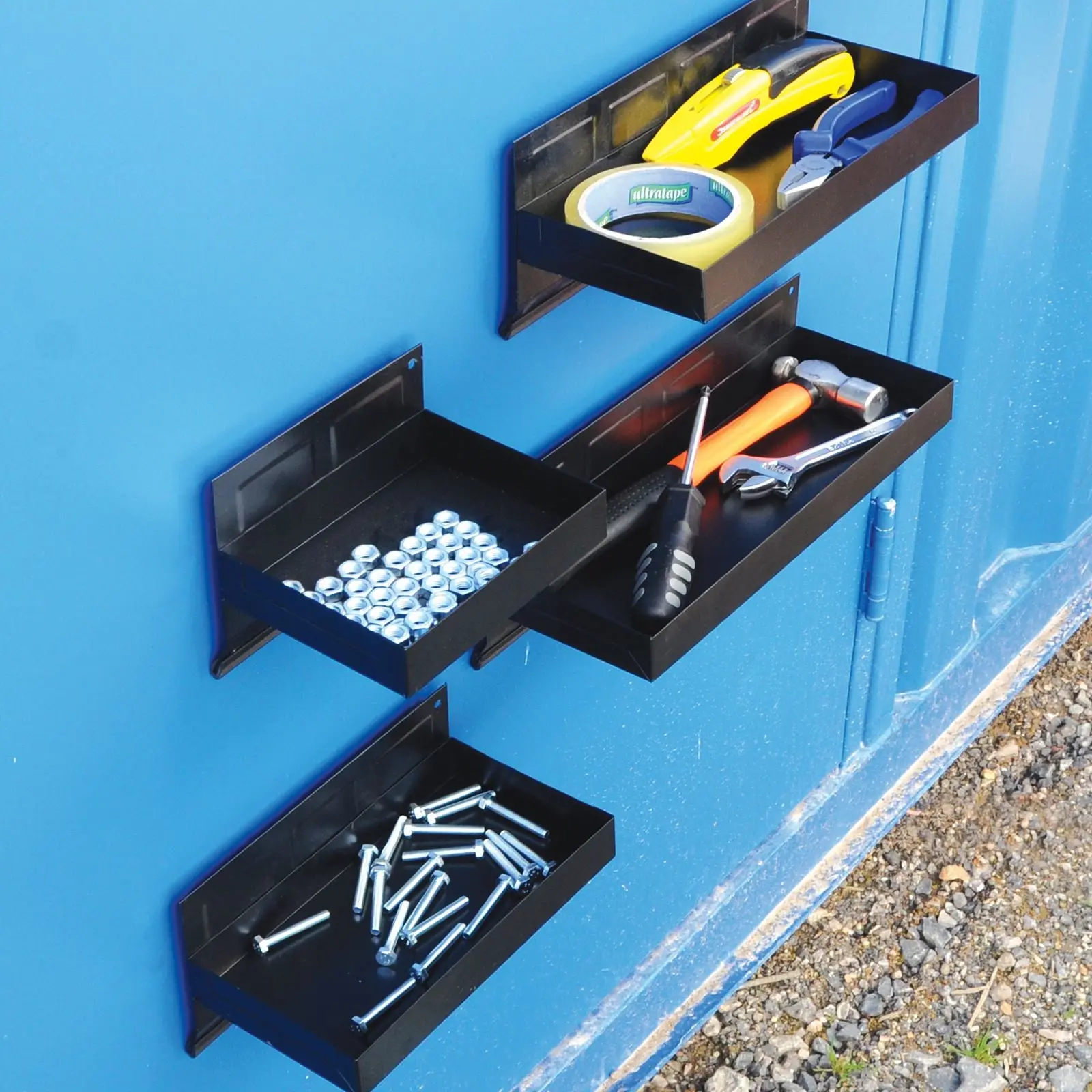Silverline 4 Piece Magnetic Tool Tray Set 150-310mm Storage Garage Workshop Tidy - Image 9
