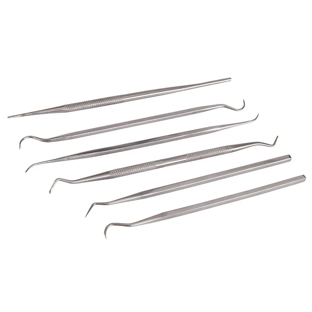 Silverline 6 Piece Pick/Probe Hook Set Dental Wax Carving Cake Decorating Craft - Image 2