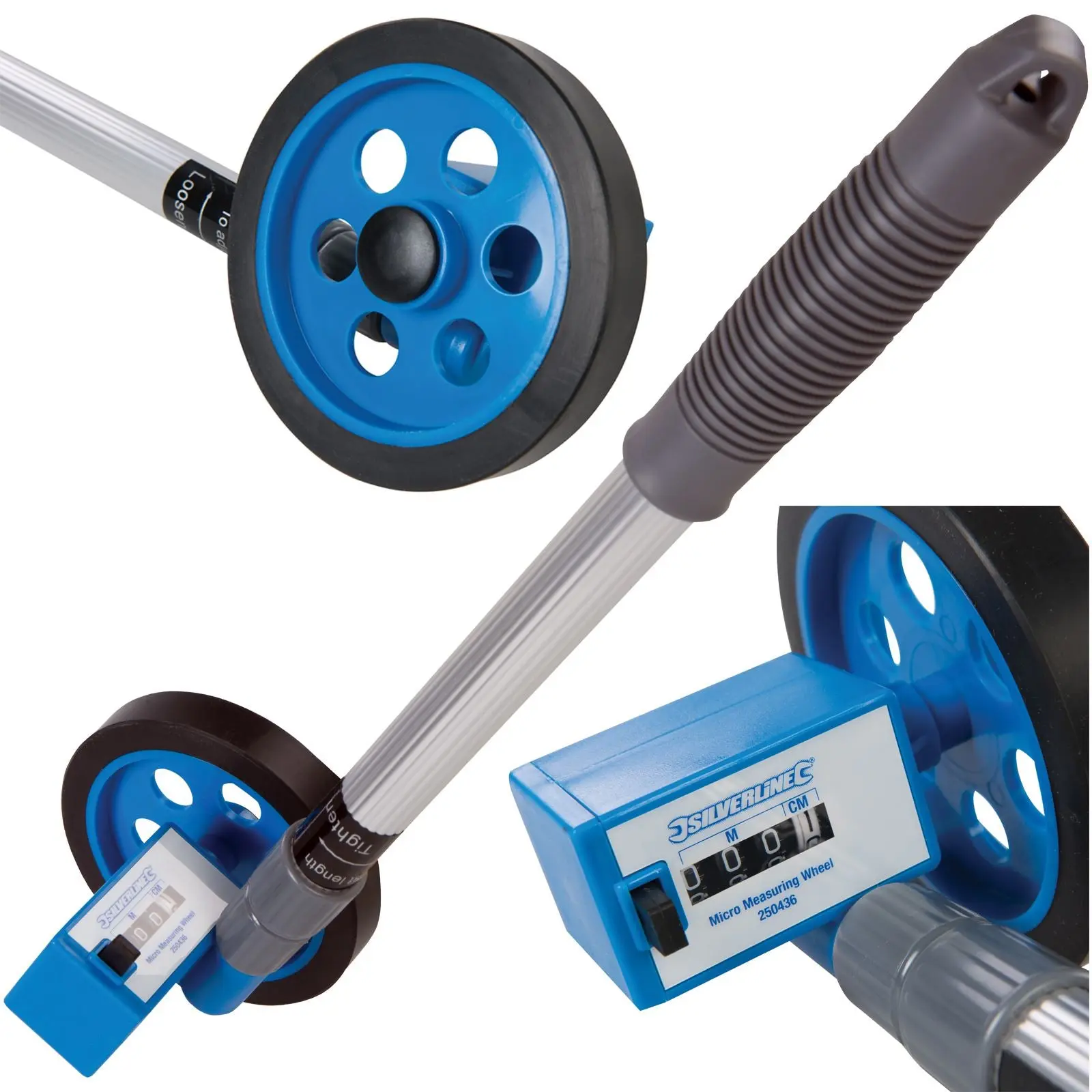 Silverline 999m Micro Measuring Wheel Telescopic 0-999m Metric Compact Distance