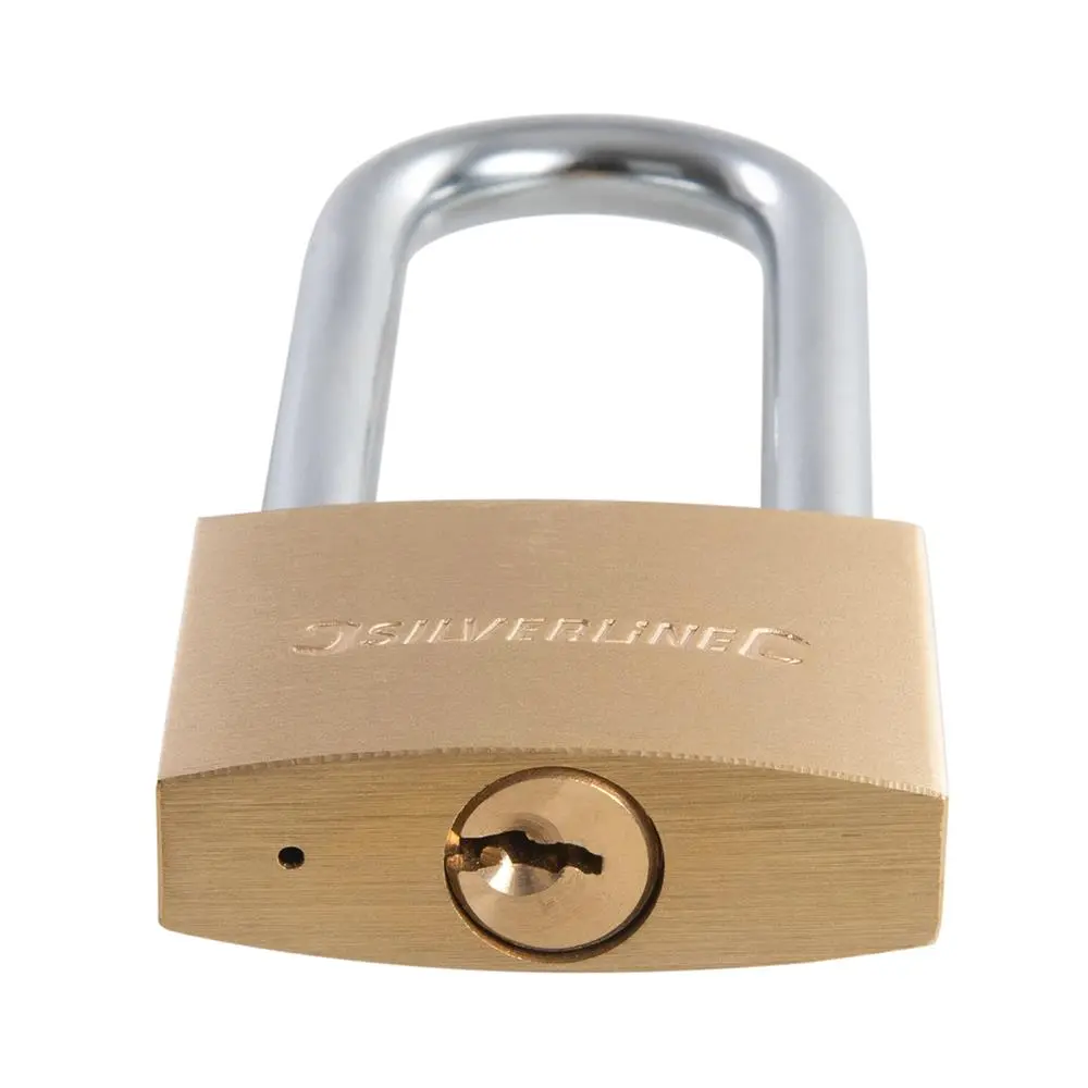 Silverline Brass Padlock Long Shackle 40mm MSS03L - Image 2