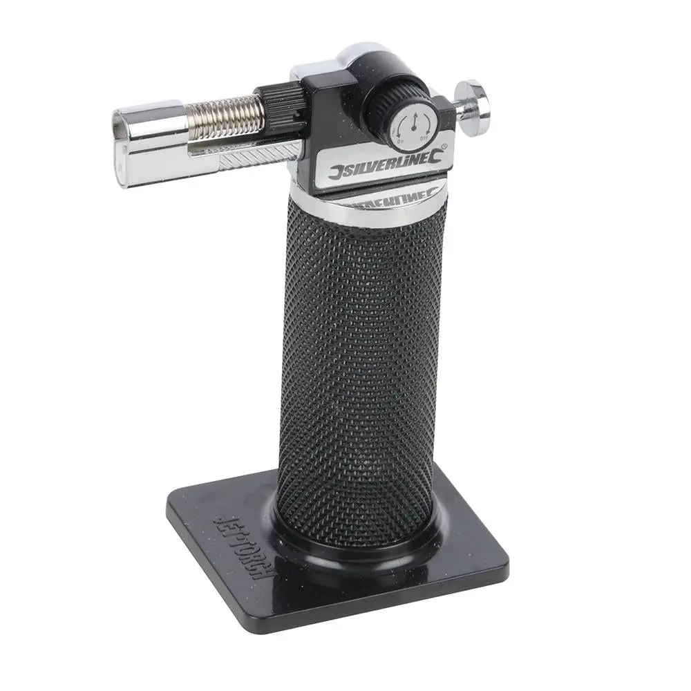 Silverline Butane Gas Torch Degree Lighter Adjustable Flame Refillable Craft Work - Image 2