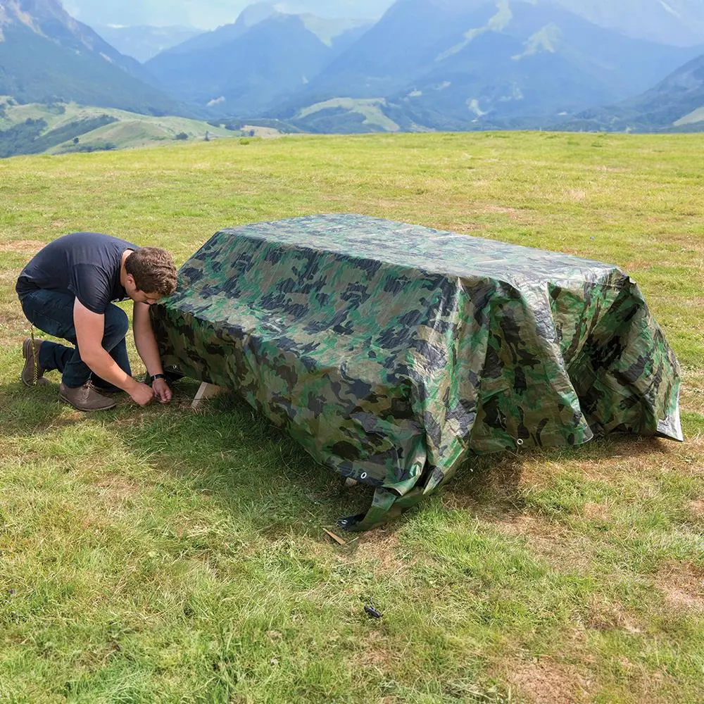 Silverline Camouflage Tarpaulin Cut 2.4 x 3m / Actual 2.3 2.85m 488443 - Image 2
