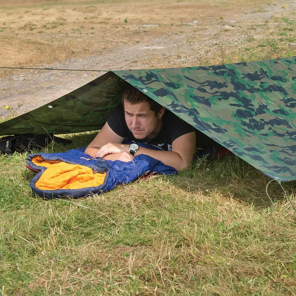 Silverline Camouflage Tarpaulin Cut 2.4 x 3m / Actual 2.3 2.85m 488443 - Image 4