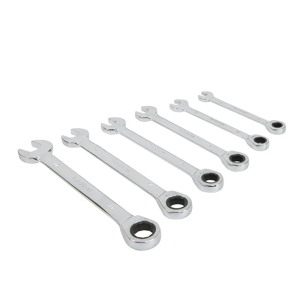 Silverline Fixed Head Ratchet Spanner Set 6pce 8 - 17mm 633788 - Image 4