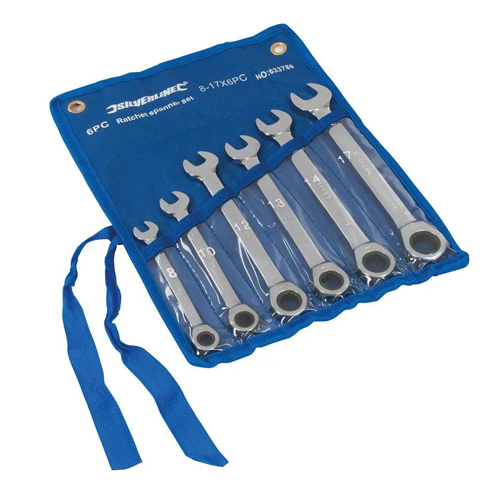 Silverline Fixed Head Ratchet Spanner Set 6pce 8 - 17mm 633788 - Image 5