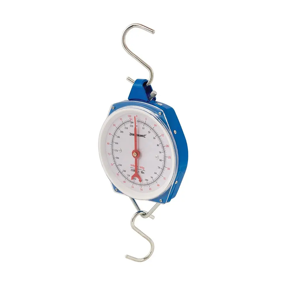 Silverline Hanging Scales Heavy Duty 100kg Metric and Imperial Rigid Hook Fishing - Image 3