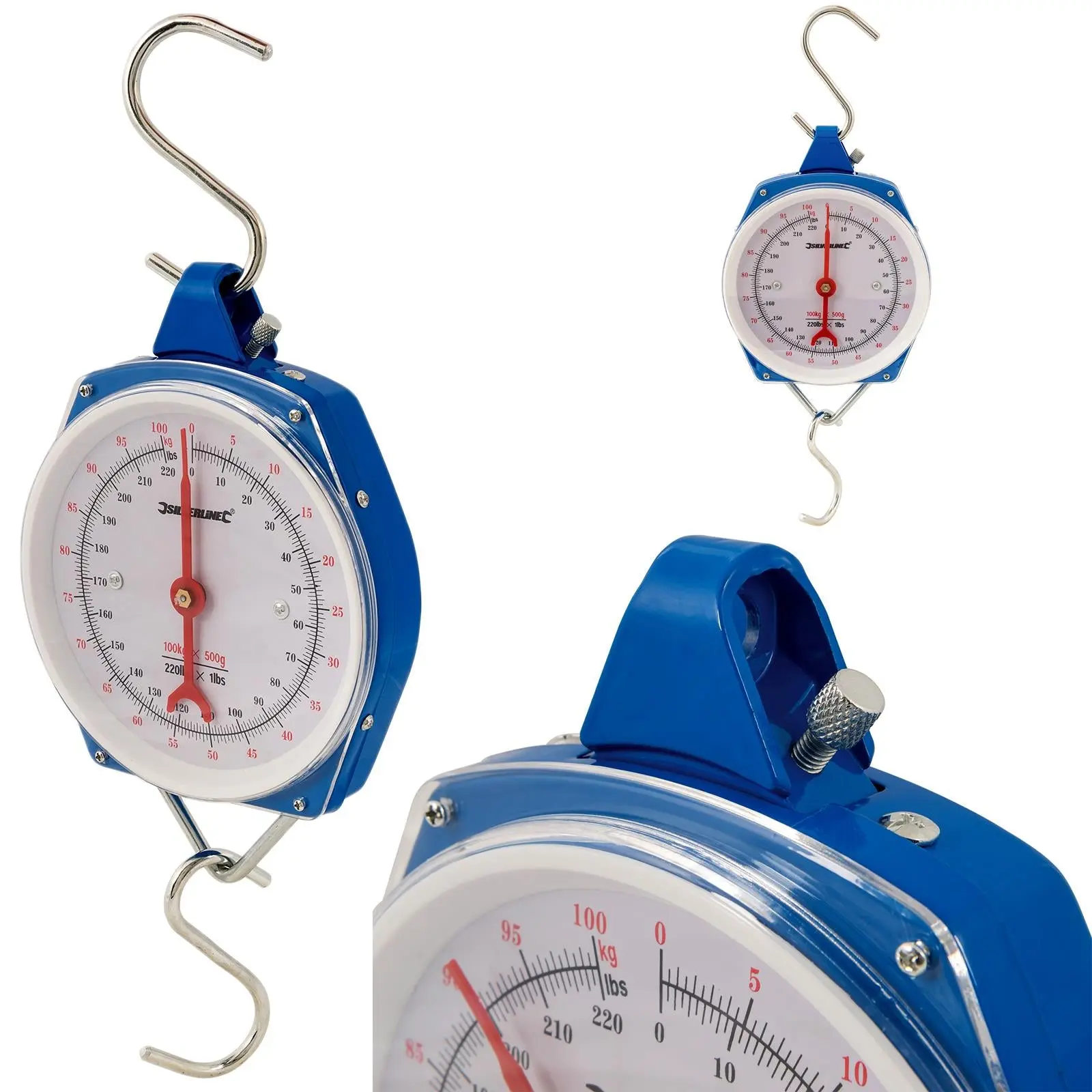 Silverline Hanging Scales Heavy Duty 100kg Metric and Imperial Rigid Hook Fishing - Image 4
