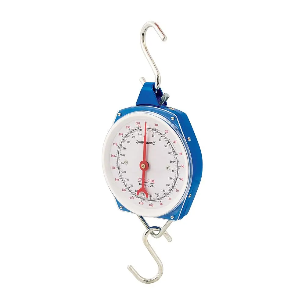Silverline Hanging Scales Heavy Duty 200kg Metric and Imperial Rigid Hook Fishing - Image 2