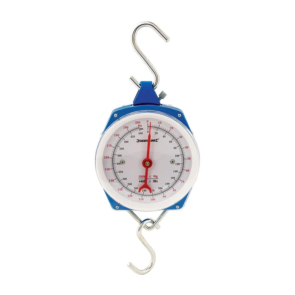 Silverline Hanging Scales Heavy Duty 200kg Metric and Imperial Rigid Hook Fishing - Image 3