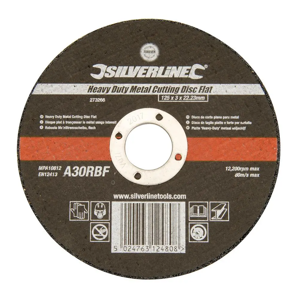 Silverline Heavy Duty Flat Metal Cutting Disc 125 x 3 x 22.23mm - Image 2