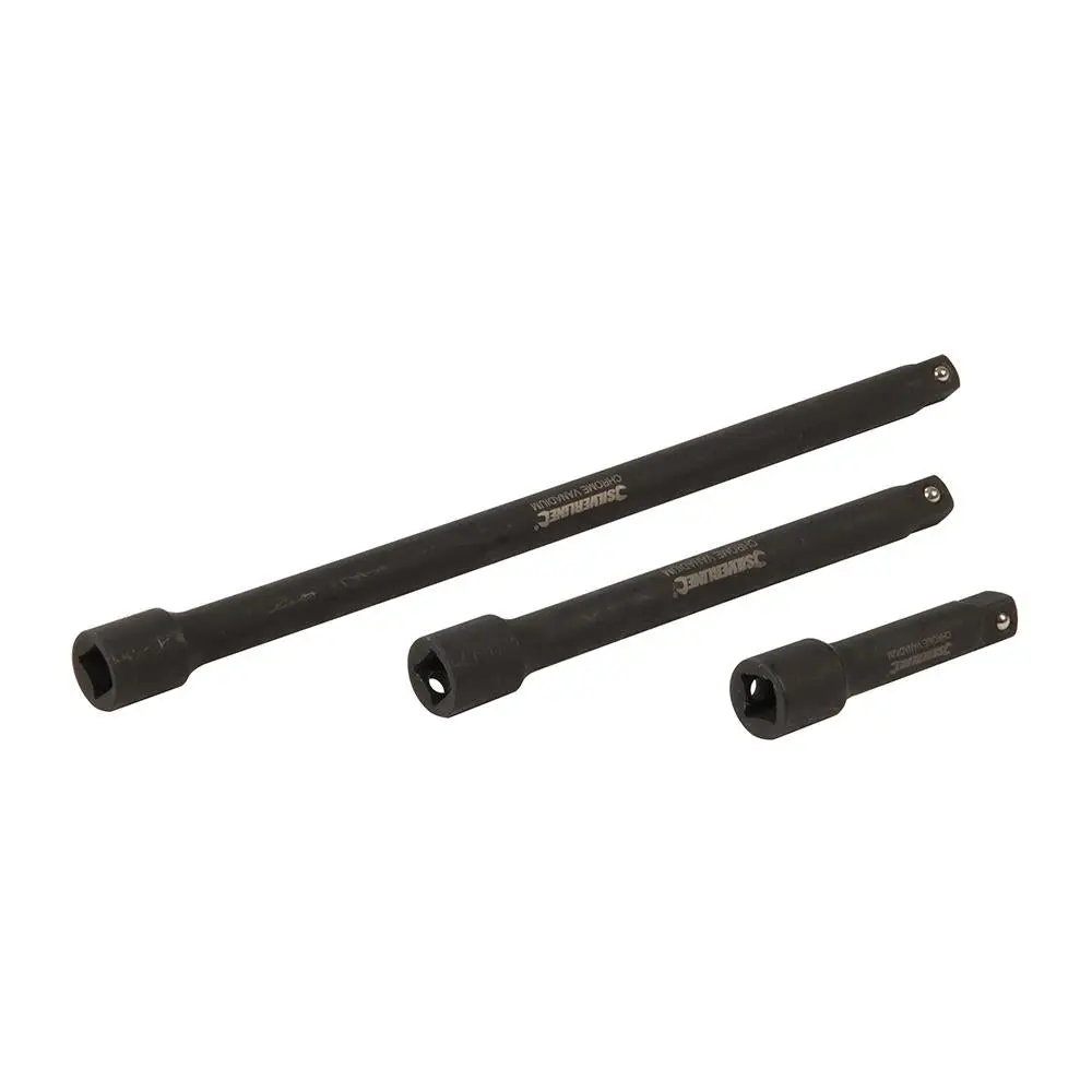 Silverline Impact Extension Bar Set 3/8" 3pce 75 150 250 mm - Image 2