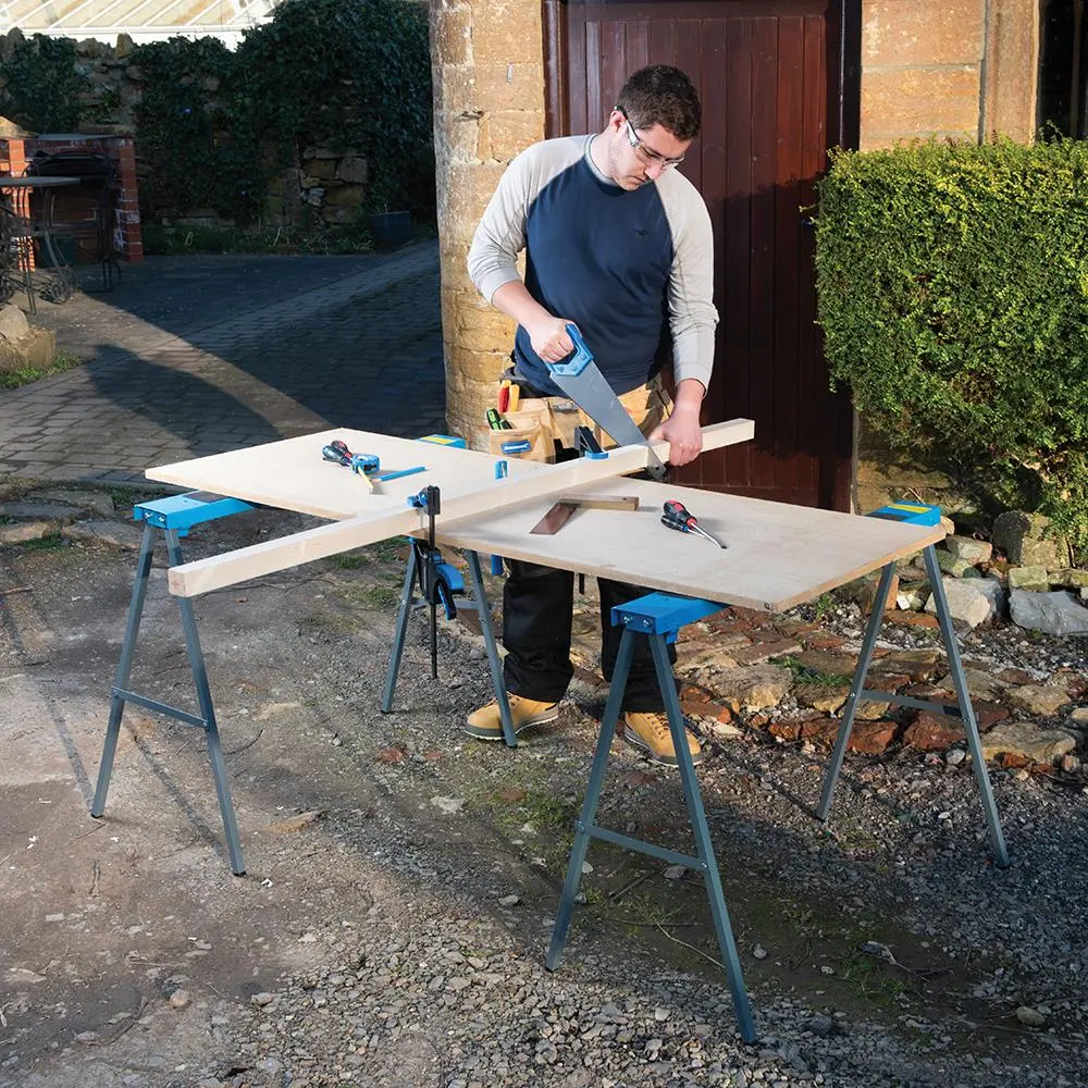 Silverline Metal Saw Horse Twin Pack 125kg 783160 - Image 2