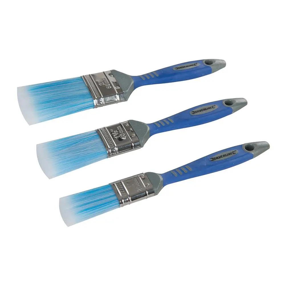 Silverline No-Loss Synthetic Paint Brush Set 3pce 25, 40 & 50mm 344268 - Image 2