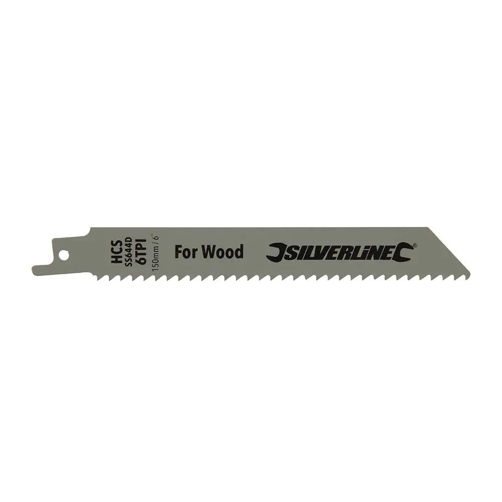 Silverline Recip Saw Blades for Wood HCS 5 Pack 6 TPI 150mm Cutting Blades - Image 6