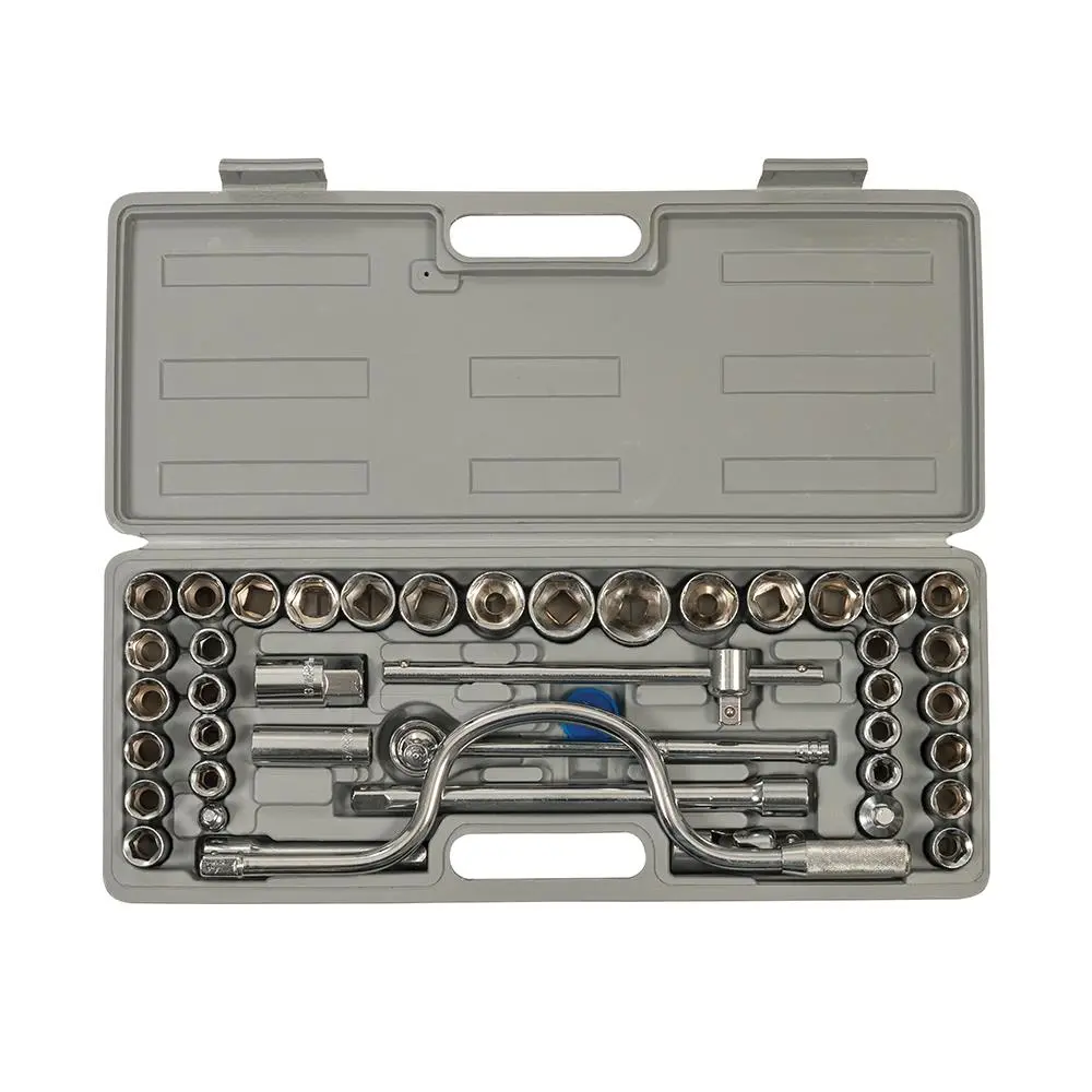 Silverline Socket Set 1/2" Drive 6pt Metric / A/F 42pce SS39