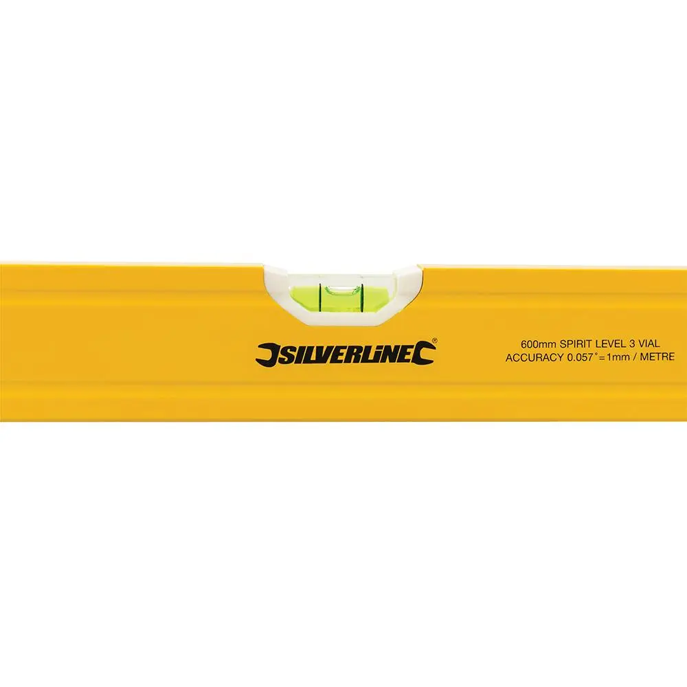 Silverline Spirit Level Powder Coated Aluminium 3 Vials - Choose Length - Image 24