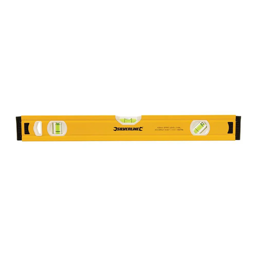 Silverline Spirit Level Powder Coated Aluminium 3 Vials - Choose Length - Image 40