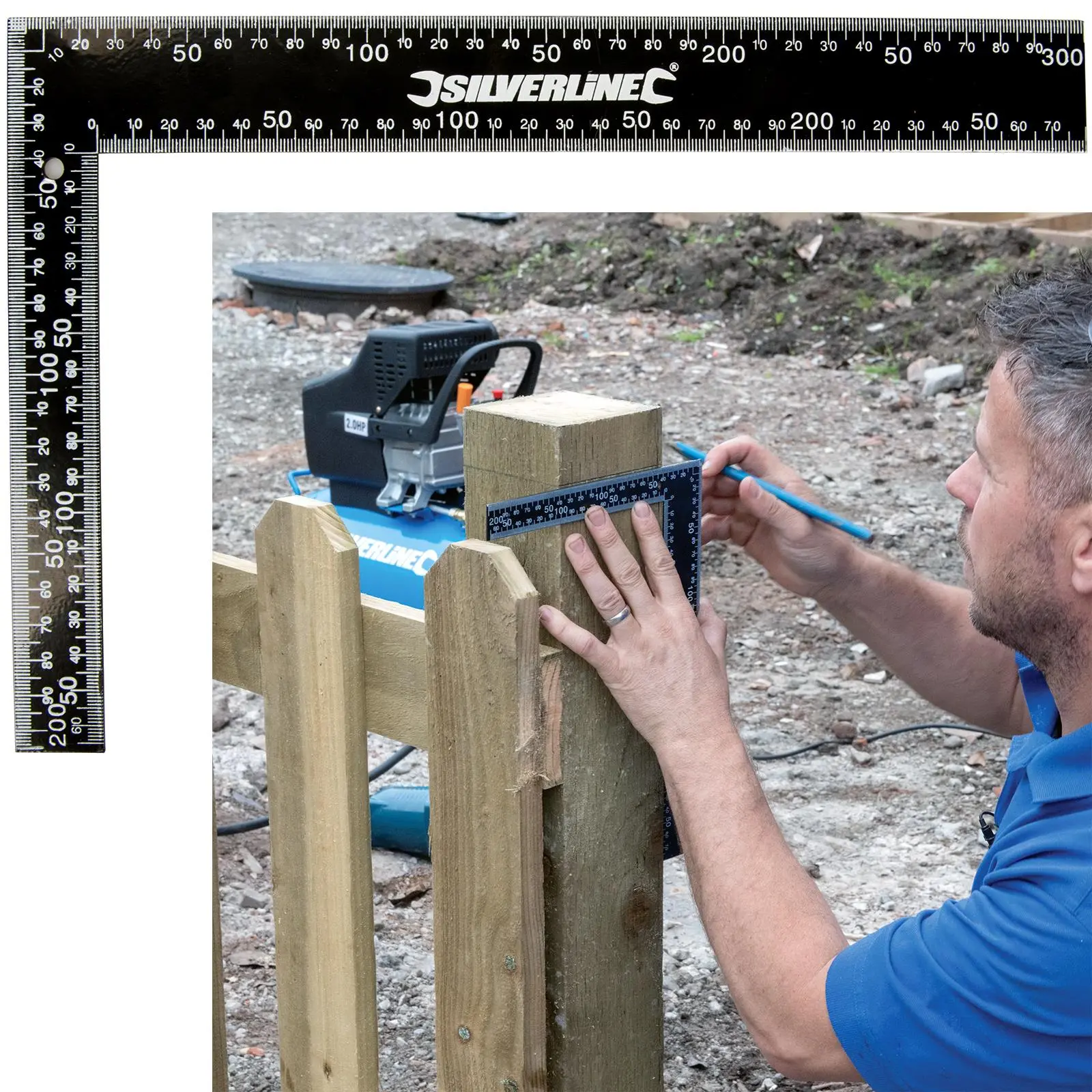 Silverline Steel Framing Square 200 x 300mm - Image 5