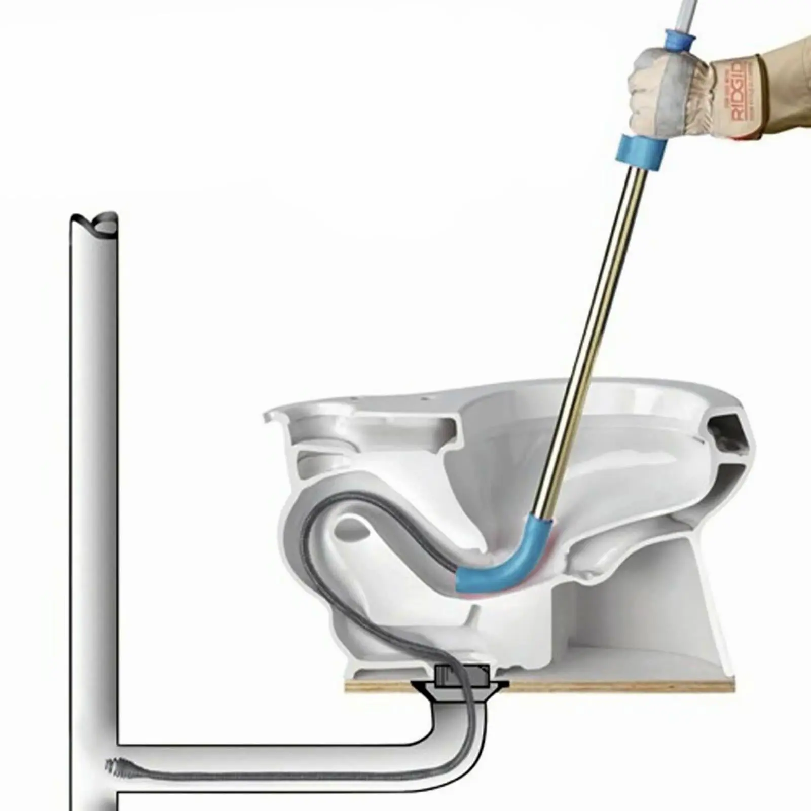 Silverline Toilet Auger Unblocker Plumbers Snake Blockage Basin Flexible Pipe - Image 5