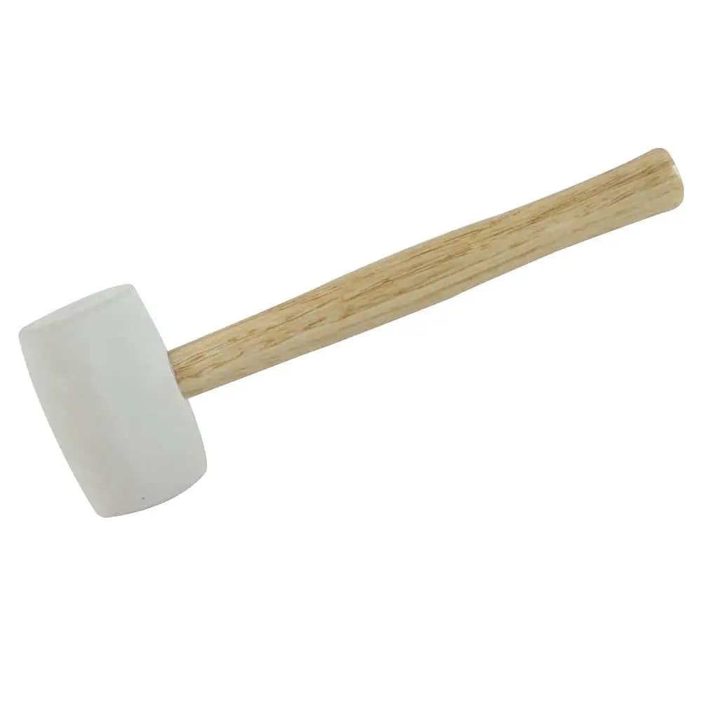 Silverline White Rubber Mallet Hammer with Hardwood Shaft - Image 9