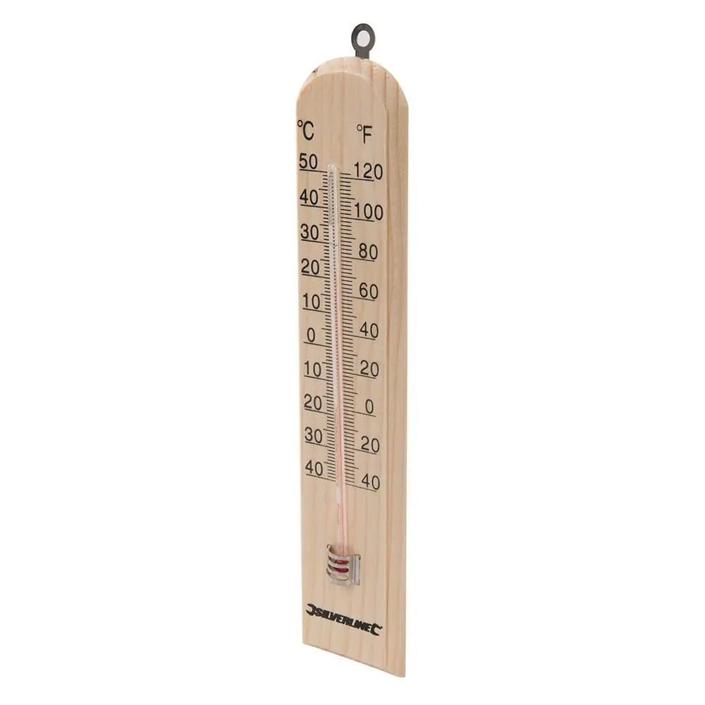Silverline Wooden Thermometer -40° to +50°C 490745