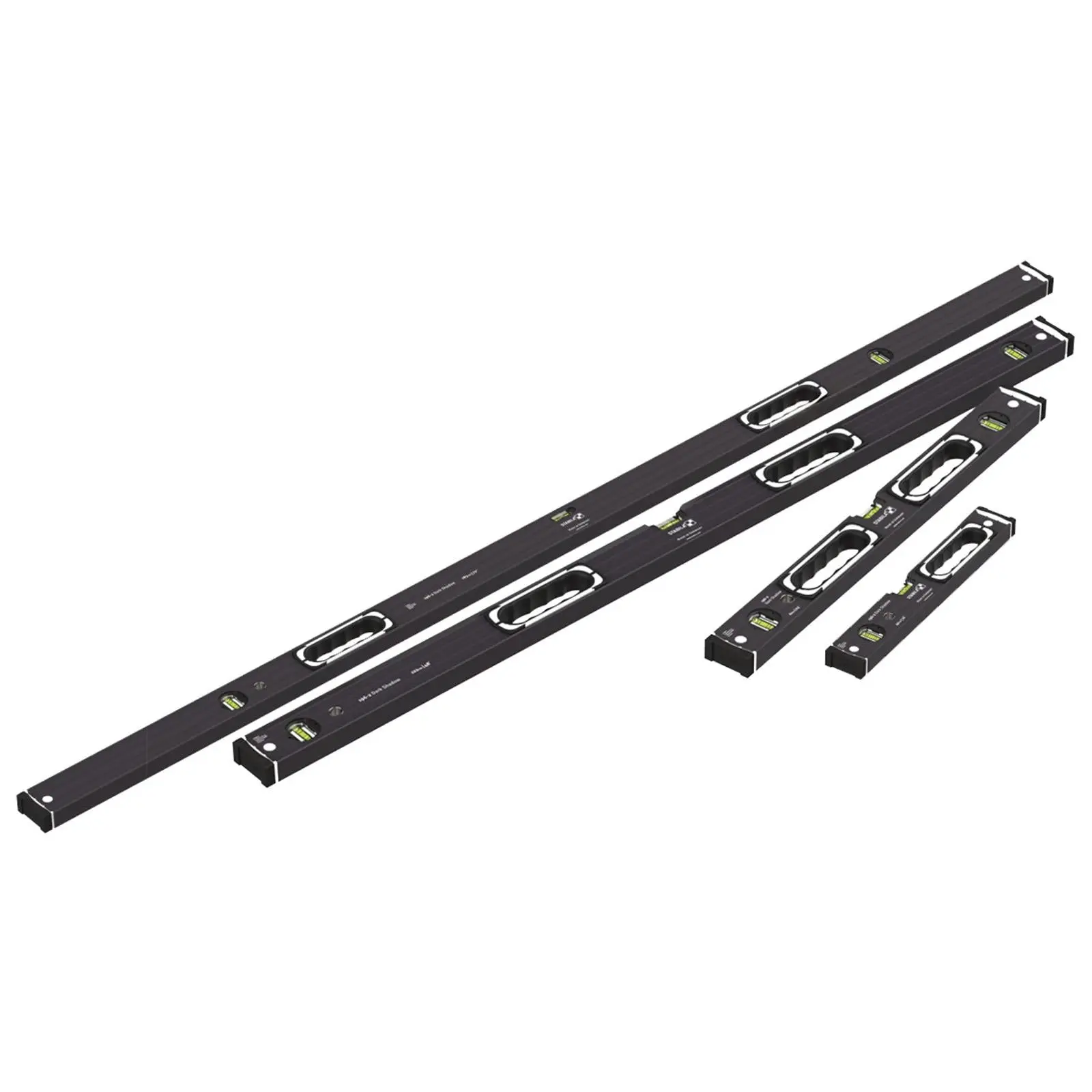 STABILA Dark Shadow Type 196-2 Spirit Level Set 4 Pack 40cm 61cm 122cm 183cm Limited Edition