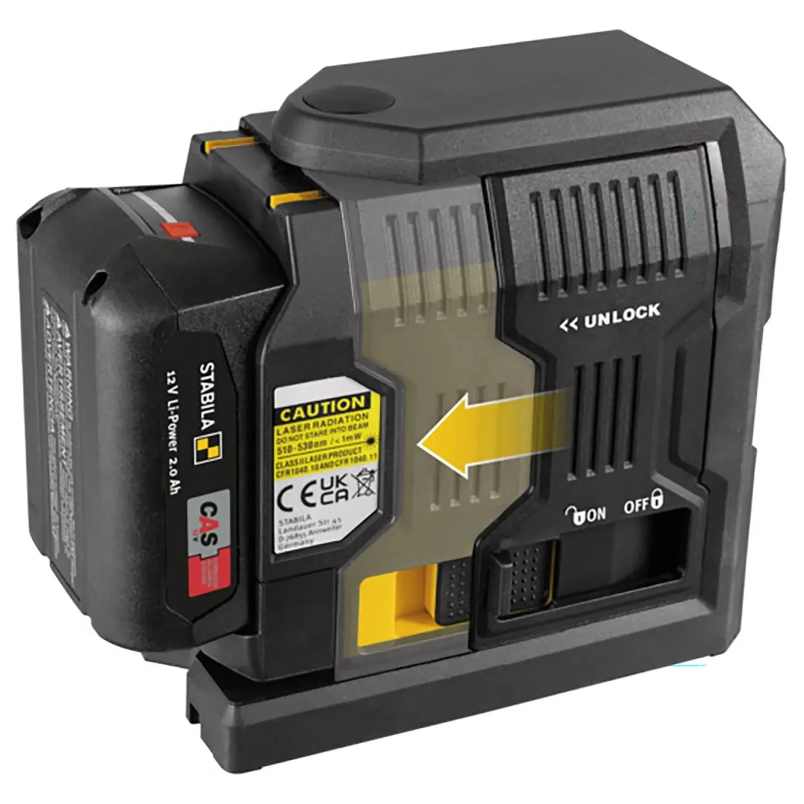 STABILA LAX 500 G Cross Line Plus Plumb Point Laser Level 12V System with Battery and Charger 19985 - Image 7