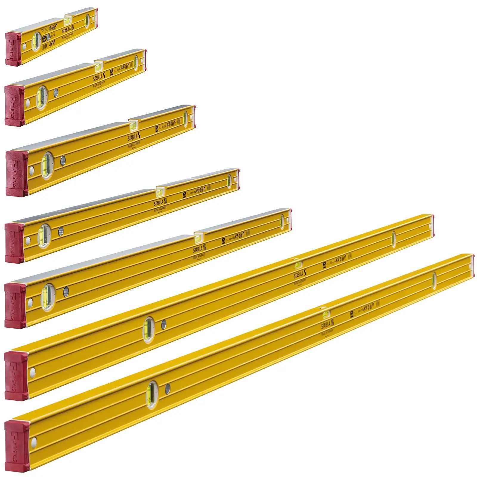 STABILA Type 96-2 M Spirit Level Rare Earth Magnet 3 Vials - Choose Size