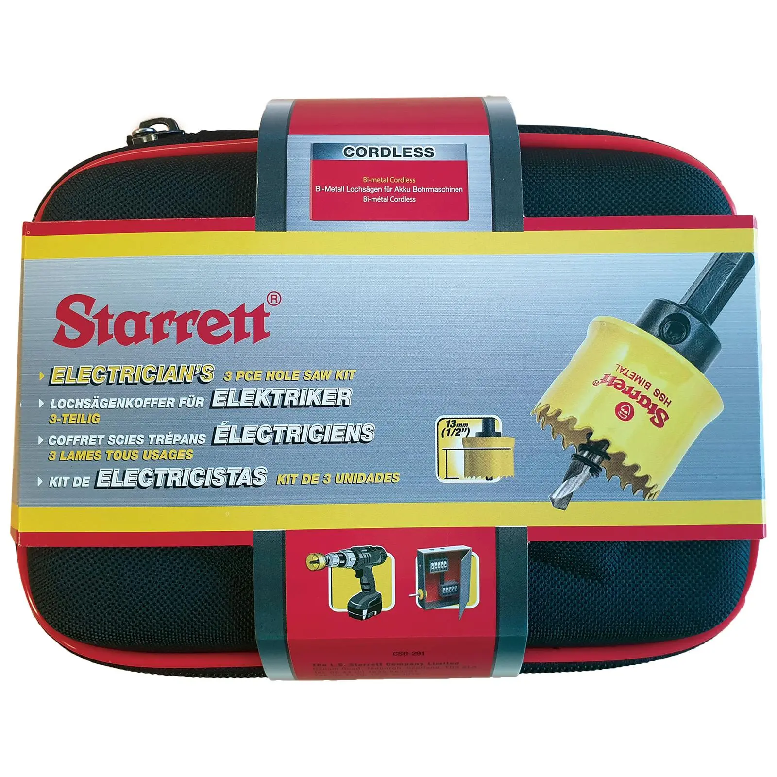 Starrett Cordless Smooth Cut CSC Electricians Holesaw Kit 3 Piece 20 mm 25 mm 32 mm BF1420 KCS03001 - Image 3