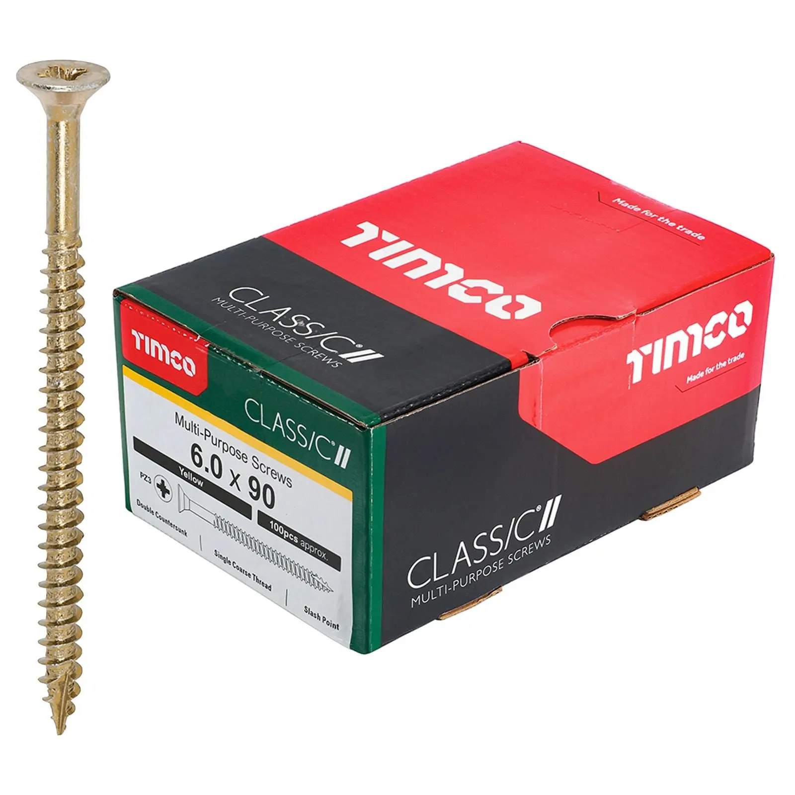 TIMCO Classic Multi Purpose Screws Pozi Head Double Countersunk Yellow Boxed - Choose Size - Image 2